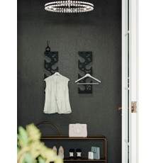 Вешалка в прихожую настенная для верхней одежды и аксессуаров TEMPACHE "Ночь", 60 см x 20 см x 7 см, черный