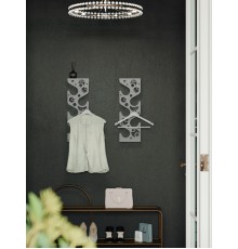 Вешалка в прихожую настенная для верхней одежды и аксессуаров TEMPACHE "Ночь", 60 см x 20 см x 7 см, серебряная