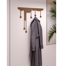 Вешалка в прихожую настенная для верхней одежды и аксессуаров TEMPACHE "Капельки", бронза, 54 см x 60 см x 3,5 см.