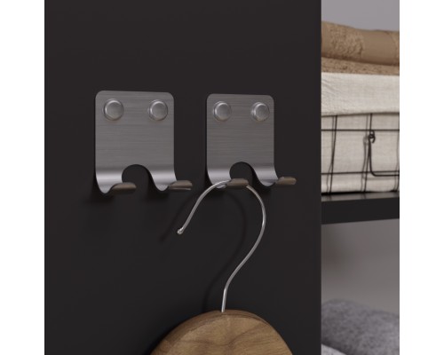 Набор настенных самоклеящихся крючков на стену из нержавеющей стали с 2-мя крючками для ванной, для кухни, для дома, для комнаты, серебристый, 8 шт.