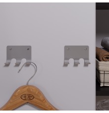 Набор настенных самоклеящихся крючков на стену из нержавеющей стали с 3-мя крючками для ванной, для кухни, для дома, для комнаты, серебристый, 2 шт.