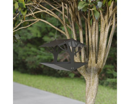Кормушка металлическая для птиц и белок TEMPACHE "Деревце", 24х30х23 см, черная