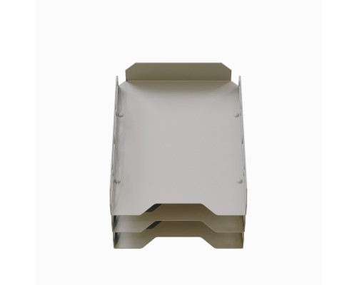 Металлический лоток органайзер для бумаги и документов TEMPACHE, 3 штуки, 15х22х31 см, серебристый