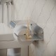 Настенный металлический держатель для туалетной бумаги и освежителя с полкой для хранения в ванную комнату TEMPACHE, 25х6х13 см, шлифованная сталь