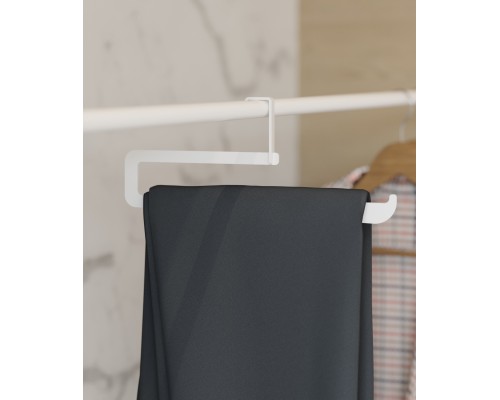 Плечики для одежды, вешалка-перекладина TEMPACHE для брюк и юбок в шкаф, гардеробную, 32,5х14х1,5, белая, 1 шт.