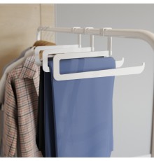 Плечики для одежды, вешалка-перекладина TEMPACHE для брюк и юбок в шкаф, гардеробную, 32,5х14х1,5, белая, 3 шт.