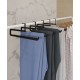 Плечики для одежды, вешалка-перекладина TEMPACHE для брюк и юбок в шкаф, гардеробную, 32,5х14х1,5, черная, 5 шт.