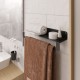 Комплект полочек для ванной комнаты с держателем для полотенец TEMPACHE «Light», нержавеющая сталь, черный, 3 шт.
