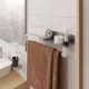 Настенная  двусторонняя полочка для ванной комнаты TEMPACHE "Light", нержавеющая шлифованная сталь, 45х12х11, 1 шт.