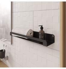 Настенная полочка для ванной комнаты TEMPACHE «Light», из нержавеющей стали, черная, 45х6х11, 1 шт.
