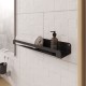 Настенная полочка для ванной комнаты TEMPACHE «Light», из нержавеющей стали, черная, 45х6х11, 1 шт.