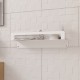 Настенная  двусторонняя полочка для ванной комнаты TEMPACHE "Light", нержавеющая сталь, 45х12х11, белая, 1 шт.