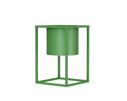 Кашпо металлическое  TEMPACHE 33х30 см , 26л, с подставкой 60х40х40 см, зеленое
