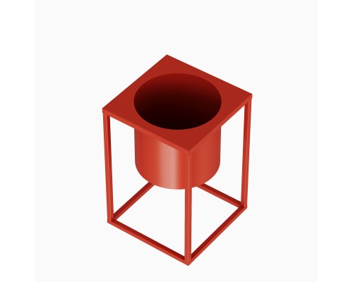 Кашпо металлическое  TEMPACHE 33х30 см , 26л, с подставкой 60х40х40 см, красный