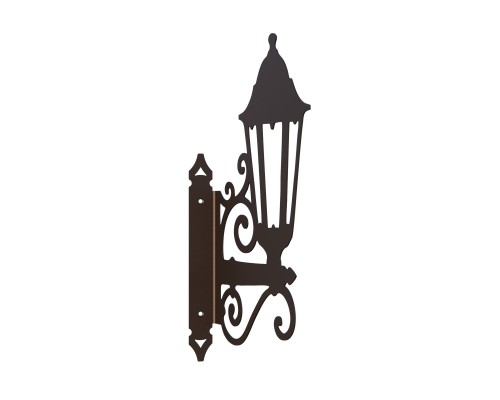 Металлический настенный кронштейн держатель для подвесного кашпо и горшков, TEMPACHE "Фонарь" держатель для фонаря и цветов на стену, 1шт., черный