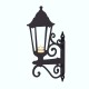 Металлический настенный кронштейн держатель для подвесного кашпо и горшков, TEMPACHE "Фонарь со свечкой" держатель для фонаря и цветов на стену, 1шт., черный