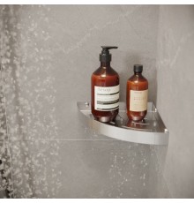 Настенная угловая полка для ванной комнаты TEMPACHE из нержавеющей стали, серебристый, 23см x 23см x 3см