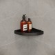 Настенная угловая полка для ванной комнаты TEMPACHE из нержавеющей стали, черная, 23см x 23см x 3см