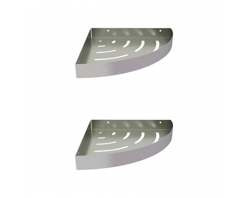 Настенная угловая полка для ванной комнаты  TEMPACHE из нержавеющей стали (2шт.), серебристый, 23см x 23см x 3см