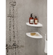 Настенная угловая полка для ванной комнаты TEMPACHE из нержавеющей стали (2шт.), белая, 23см x 23см x 3см