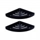 Настенная Угловая полка для ванной комнаты TEMPACHE из нержавеющей стали (2шт.), черная, 23см x 23см x 3см