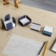 Металлическая подставка канцелярская, органайзер для бумажных блоков и листков для заметок Tempache, 10х3,5х10 см, хамелеон
