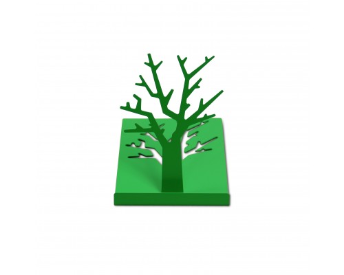 Металлическая настольная подставка для визиток, подставка для телефона TEMPACHE "Деревце", зеленая