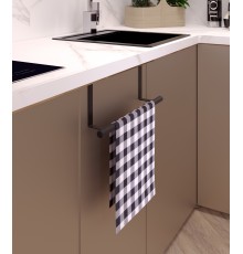 Кухонный держатель для полотенец из нержавеющей стали, полотенцедержатель, держатель для хранения, 1 шт., черный