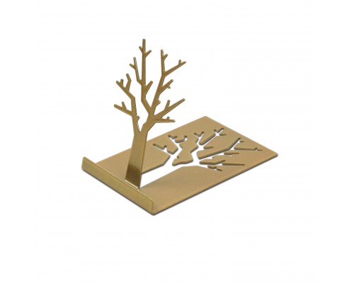 Металлическая настольная подставка для визиток, подставка для телефона TEMPACHE "Деревце", золотая