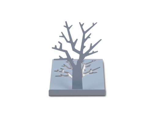 Металлическая настольная подставка для визиток, подставка для телефона TEMPACHE "Деревце", серебристая