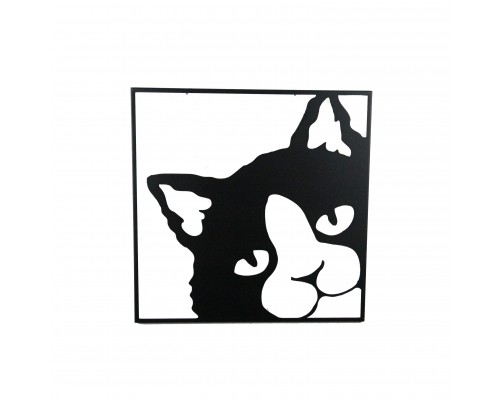 Панно настенное декоративное "Котики", 50х150х1 см, черное