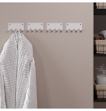 Набор настенных самоклеящихся крючков на стену из стали с 4-мя крючками для ванной, для кухни, для дома, для комнаты, белый, 8 шт.