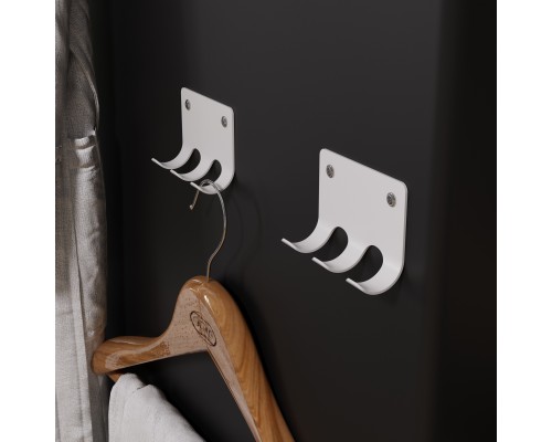 Набор настенных самоклеящихся крючков на стену из стали с 3-мя крючками для ванной, для кухни, для дома, для комнаты, белый, 2 шт.