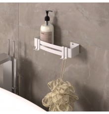 Настенная прямая полка для ванной комнаты "Хай Тек" TEMPACHE из нержавеющей стали, 4х23х8 см, белая