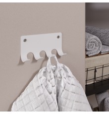 Настенный самоклеящийся крючок на стену из стали с 4-мя крючками для ванной, для кухни, для дома, для комнаты, белый, 1 шт.