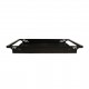 Металлический столовый поднос для сервировки с ручками, TEMPACHE, 56х30см, черный