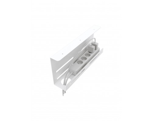 Подвесной настольный органайзер для проводов, кабелей, зарядок с держателем сетевого фильтра или удлинителя TEMPACHE, 40х18х8 см, белый