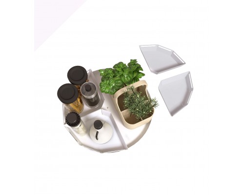 Органайзер для кухни , подставка для специй вращающаяся TEMPACHE 46х46х8 см, белый